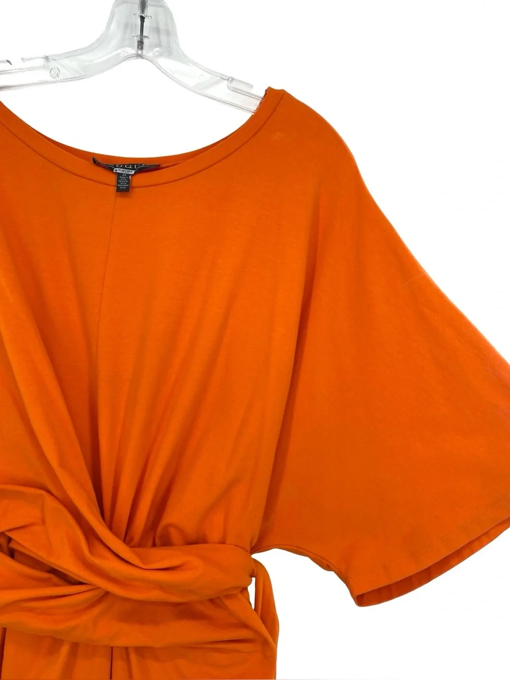 ELOQUII Cross Front Flutter Sleeve Cotton T-Shirt Dress Midi Size 22 - Picture 6 of 8